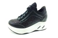 Bağcıklı Bayan Ayakkabı - Siyah - 1824 - Thumbnail