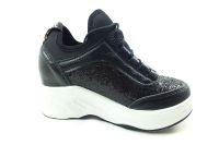 Bağcıklı Bayan Ayakkabı - Siyah - 1824 - Thumbnail