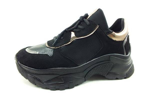 Bağcıklı Bayan Ayakkabı - Siyah - 5421