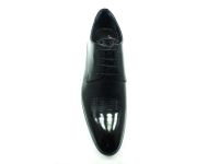 Bağcıklı Erkek Ayakkabı - Siyah-Rugan - 4641 - Thumbnail