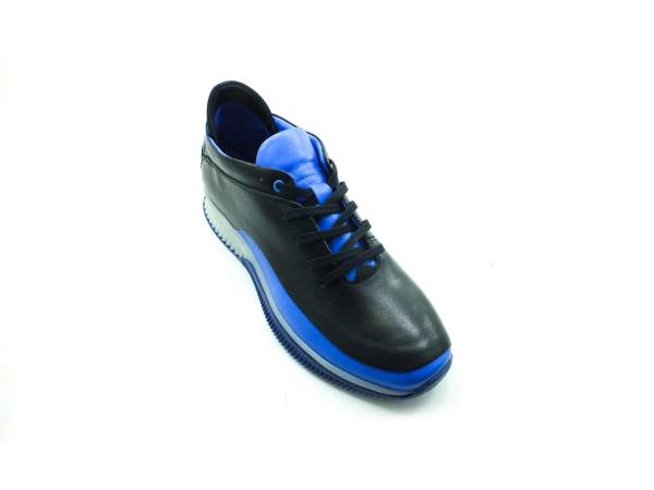 Bağcıklı Erkek Sneaker Ayakkabı - Siyah-Mavi - 4559