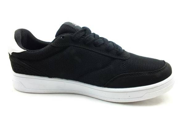 Bağcıklı Erkek Spor Ayakkabı - Siyah-Beyaz - Karl Mesh