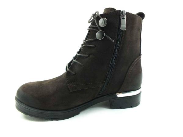 Beety Bağcıklı-Fermuarlı Deri Bayan Bot - Kahverengi-Nubuk - 7405