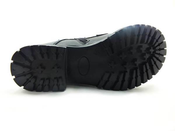 Bağcıklı-Fermuarlı Deri Bayan Bot - Siyah - 15815