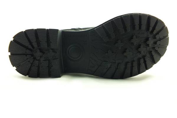 Bağcıklı-Fermuarlı Deri Bayan Bot - Siyah - 72454