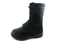 Bağcıklı-Fermuarlı Deri Bayan Bot - Siyah-Nubuk - 18354 - Thumbnail