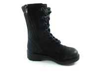 Bağcıklı-Fermuarlı Deri Bayan Bot - Siyah-Nubuk - 18354 - Thumbnail