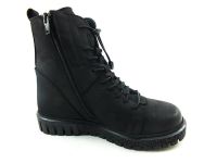 Hammer Jack - Bağcıklı-Fermuarlı Kadın Deri Bot - Siyah-Nubuk - 17945 (1)