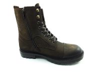 Bağcıklı-Fermuarlı Erkek Deri Bot - Kahve - 17640 - Thumbnail