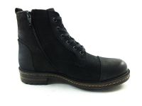 Bağcıklı-Fermuarlı Erkek Deri Bot - Siyah - 17400 - Thumbnail