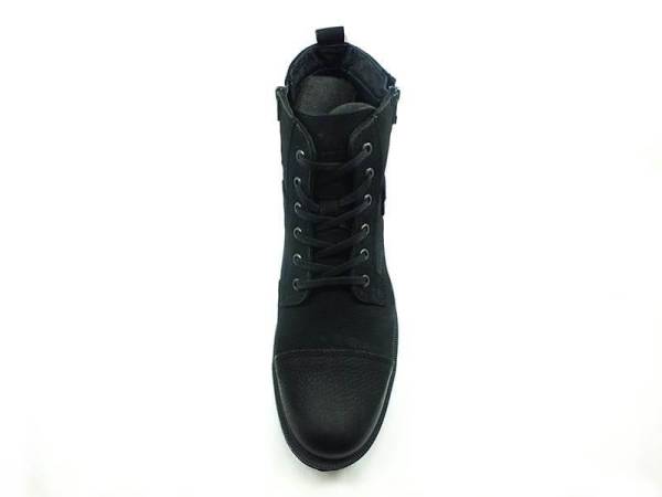 Bağcıklı-Fermuarlı Erkek Deri Bot - Siyah - 17400