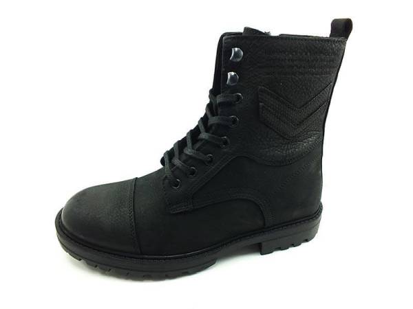 Bağcıklı-Fermuarlı Erkek Deri Bot - Siyah - 17640