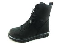 Bağcıklı-Fermuarlı Hakiki Deri Bot Siyah-Nubuk 17945-Z - Thumbnail