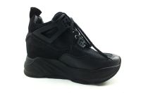 Bağcıklı Gizli Topuk Bayan Ayakkabı - Siyah - 5422 - Thumbnail