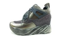 Bağcıklı Gizli Topuk Bayan Ayakkabı - Platin - 5422 - Thumbnail