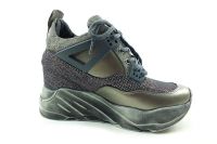 Bağcıklı Gizli Topuk Bayan Ayakkabı - Platin - 5422 - Thumbnail