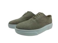 Bağcıklı Hakiki Deri Erkek Ayakkabısı Bej-Nubuk - Thumbnail