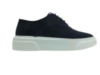 çarıkçım - Bağcıklı Hakiki Deri Erkek Ayakkabısı Siyah-Beyaz