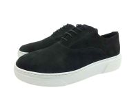 Bağcıklı Hakiki Deri Erkek Ayakkabısı Siyah-Beyaz - Thumbnail