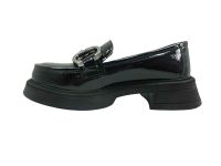 Bağcıksız Günlük Bayan Ayakkabısı Siyah-Kırışık 1007 - Thumbnail