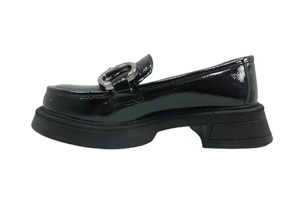 Bağcıksız Günlük Bayan Ayakkabısı Siyah-Kırışık 1007