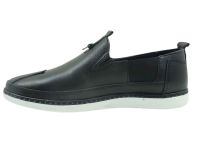 Bağcıksız Hakiki Deri Erkek Ayakkabısı Siyah - Thumbnail