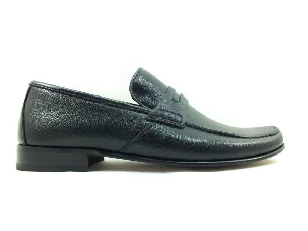 Zekirok Bağcıksız Kösele Rok Erkek Ayakkabı - Siyah - K-305