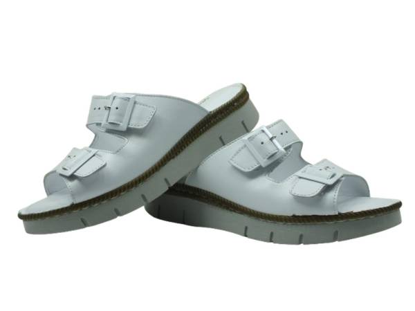 Bayan Günlük Hakiki Deri Terlik Beyaz 157 YMN 1009