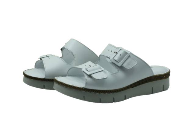 Bayan Günlük Hakiki Deri Terlik Beyaz 157 YMN 1009