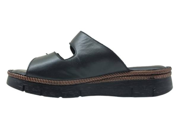 Bayan Günlük Hakiki Deri Terlik Siyah 157 YMN 1009