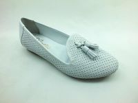 Bayan Hakiki Deri Babet - Beyaz - 6007 - Thumbnail