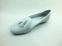 Bayan Hakiki Deri Babet - Beyaz - 6007 - Thumbnail