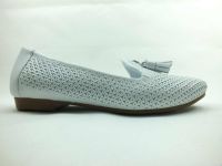 Bayan Hakiki Deri Babet - Beyaz - 6007 - Thumbnail