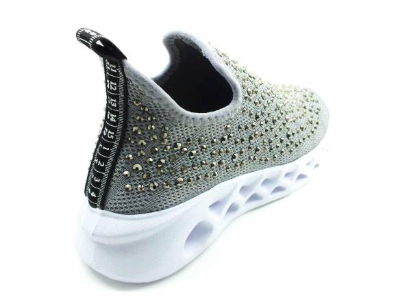Bayan Sneaker Streç Ayakkabı - Gri - 412