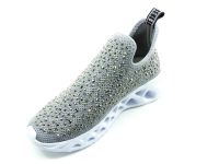 Bayan Sneaker Streç Ayakkabı - Gri - 412 - Thumbnail