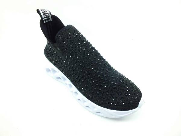 Bayan Sneaker Streç Ayakkabı - Siyah - 412