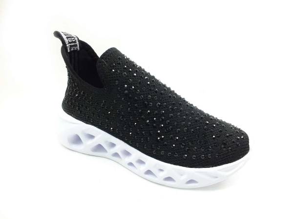 Bayan Sneaker Streç Ayakkabı - Siyah - 412