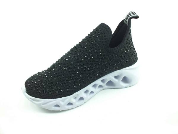 Bayan Sneaker Streç Ayakkabı - Siyah - 412