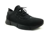 Bayan Streç Ayakkabı - Siyah-Süet - 102 - Thumbnail