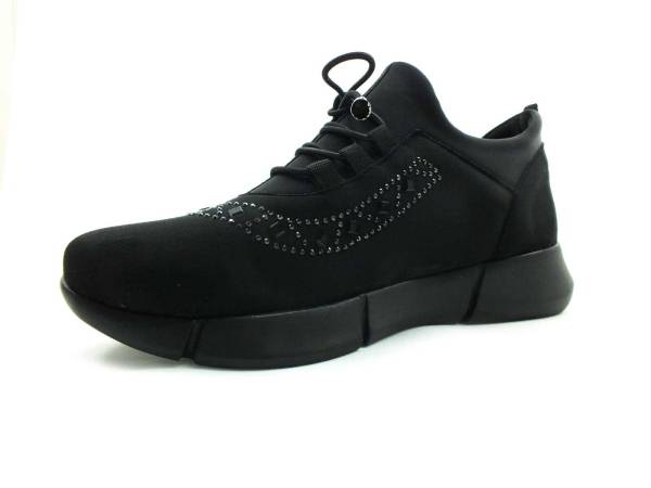 Bayan Streç Ayakkabı - Siyah-Süet - 102