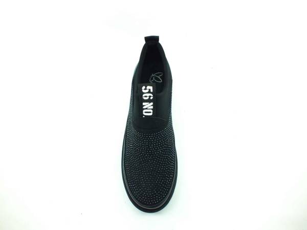 Bayan Streç-Taşlı Sneaker Ayakkabı - Siyah - 397