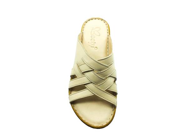 Bayan Terlik Hakiki Deri - Bej - 08