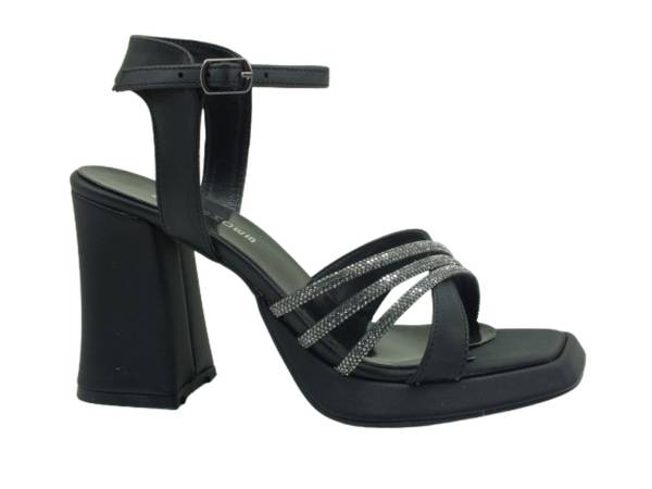 Bayan Topuklu Ayakkabı Siyah-Saten 156 MG 6002