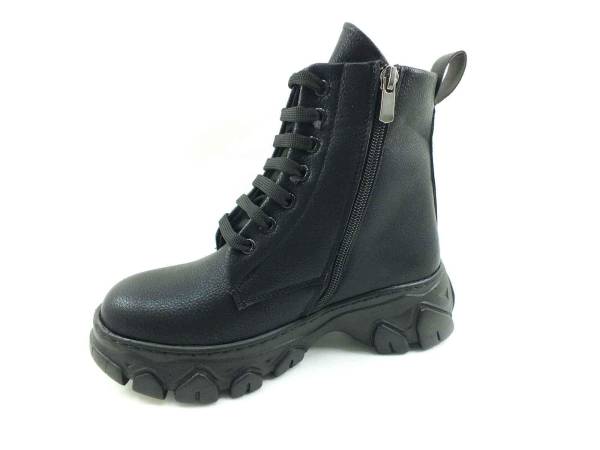 Beety Bağcıklı-Fermuarlı Kadın Bot - Siyah - 375