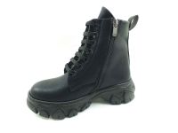 Beety Bağcıklı-Fermuarlı Kadın Bot - Siyah - 375 - Thumbnail