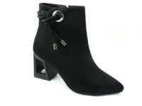 Beety Bayan Topuklu Bot Siyah-Süet 90 1305 - Thumbnail