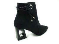 Beety Bayan Topuklu Bot Siyah-Süet 90 1305 - Thumbnail