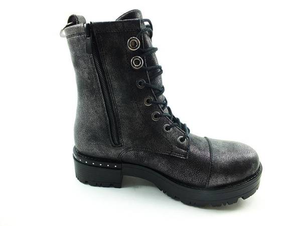 Bağcıklı-Fermuarlı Bayan Bot - Platin - 8713