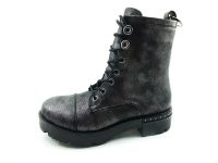 Bağcıklı-Fermuarlı Bayan Bot - Platin - 8713 - Thumbnail