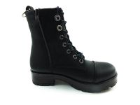 Bağcıklı-Fermuarlı Bayan Bot - Siyah - 8713 - Thumbnail